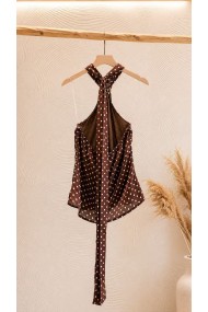 TOP HALTER DE LUNARES PARA MUJER CON BROCHE DORADO FBZMA1730