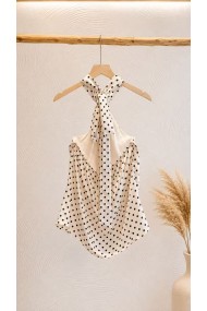 TOP HALTER DE LUNARES PARA MUJER CON BROCHE DORADO FBZMA1727
