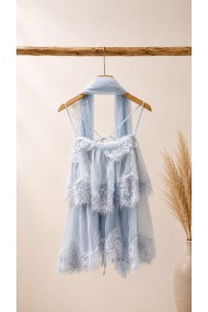 TOP DE ENCAJE Y TUL CON CHAL A JUEGO PARA MUJER FBZMA1721