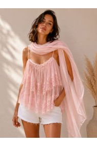 TOP DE ENCAJE Y TUL CON CHAL A JUEGO PARA MUJER FBZMA1722