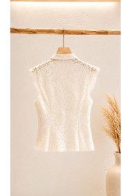 BLUSA DE ENCAJE CON CIERRE ORIENTAL SIN MANGAS PARA MUJER FBZMA1732