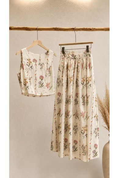 TOP CORTO ESTAMPADO FLORAL PARA MUJER  FBZMA1726A
