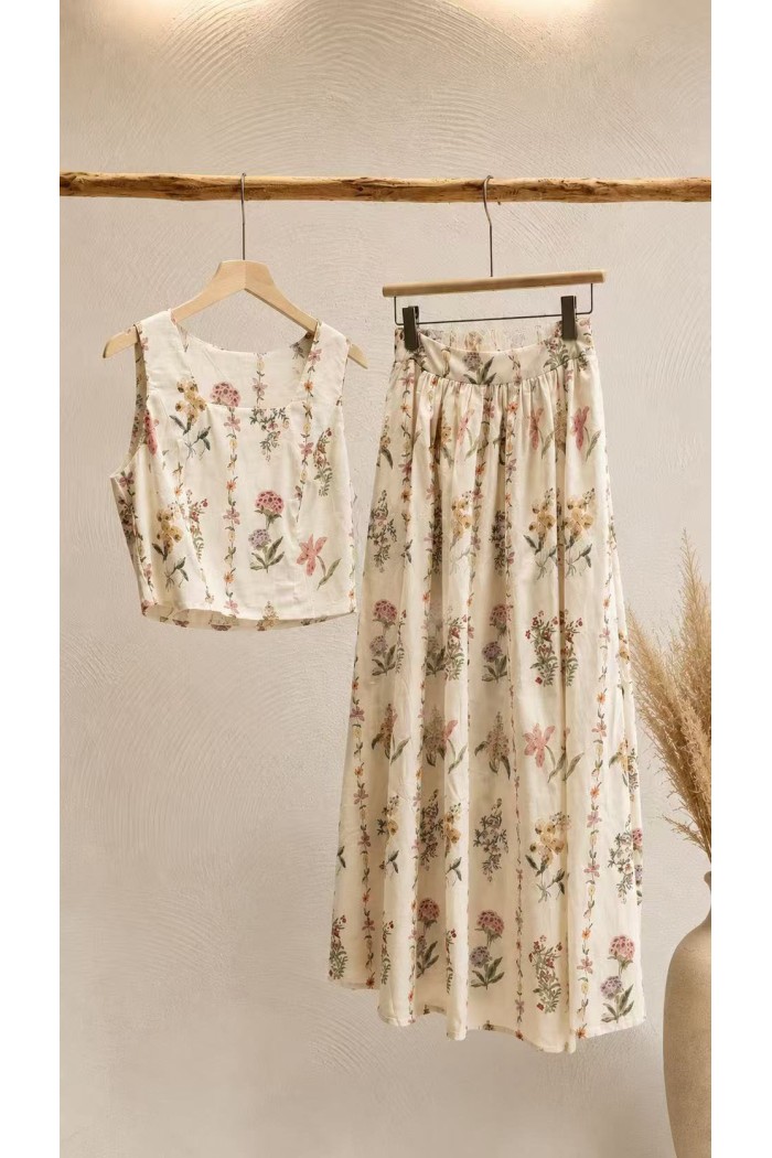 TOP CORTO ESTAMPADO FLORAL PARA MUJER  FBZMA1726A
