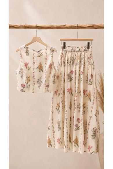 FALDA LARGA ESTAMPADO FLORAL PARA MUJER FBZMA1726B