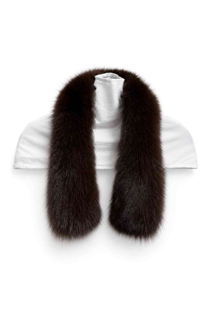 CUELLO CON PINZA PELO DE ZORRO MARRON PC-LLL5533