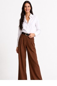 PANTALÓN PALAZZO DE TIRO ALTO CON CINTURÓN Y HEBILLA DORADA DBT-X6332