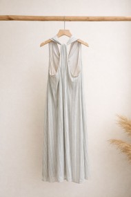 VESTIDO LARGO DE MUJER SIN MANGAS CON CUELLO HALTER Y ESPALDA ABIERTA FBZMR22171