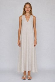 VESTIDO LARGO DE MUJER SIN MANGAS CON CUELLO HALTER Y ESPALDA ABIERTA FBZMR22171