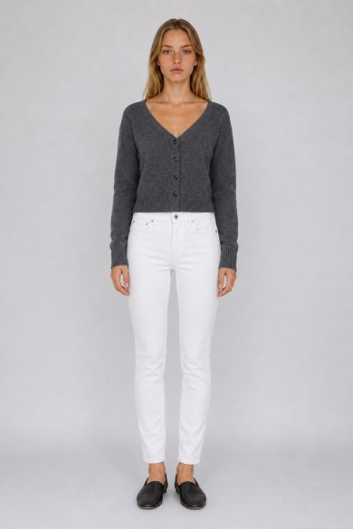 PANTALÓN VAQUERO SKINNY BLANCO PARA MUJER DE TIRO MEDIO CON CINCO BOLSILLOS FBZL2876