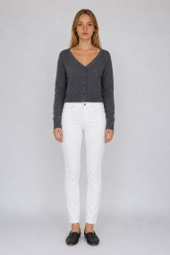 PANTALÓN VAQUERO SKINNY BLANCO PARA MUJER DE TIRO MEDIO CON CINCO BOLSILLOS FBZL2876