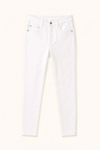PANTALÓN VAQUERO SKINNY BLANCO PARA MUJER DE TIRO MEDIO CON CINCO BOLSILLOS FBZL2876
