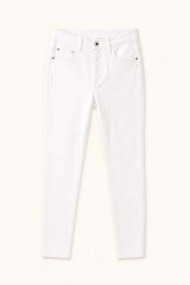 PANTALÓN VAQUERO SKINNY BLANCO PARA MUJER DE TIRO MEDIO CON CINCO BOLSILLOS FBZL2876