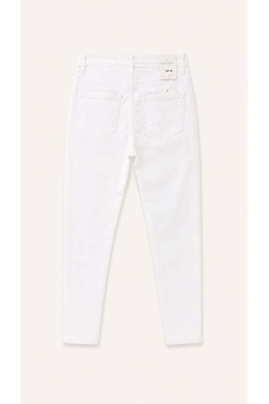 PANTALÓN VAQUERO SKINNY BLANCO PARA MUJER DE TIRO MEDIO CON CINCO BOLSILLOS FBZL2876