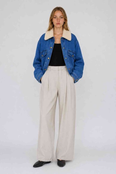CHAQUETA VAQUERA ACOLCHADA PARA MUJER CON CUELLO DE BORREGUILLO Y FORRO CÁLIDO TY-M9559
