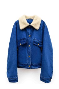 CHAQUETA VAQUERA ACOLCHADA PARA MUJER CON CUELLO DE BORREGUILLO Y FORRO CÁLIDO TY-M9559