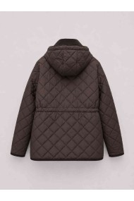 CHAQUETA ACOLCHADA CON CAPUCHA DESMONTABLE Y CUELLO DE PANA PARA MUJER MARRON TY-M9297