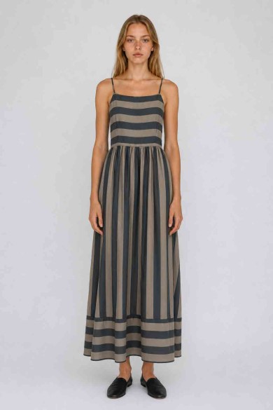 Vestido Largo De Tirantes Con Rayas Para Mujer FBZMR22588