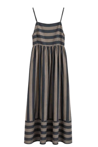 Vestido Largo De Tirantes Con Rayas Para Mujer FBZMR22588