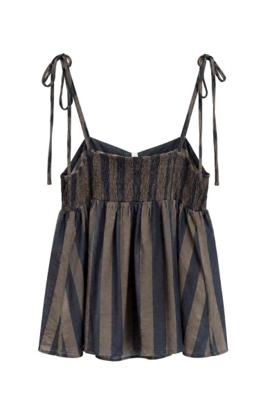 Vestido Corto De Tirantes Ajustables Con Rayas Para Mujer FBZMR22585