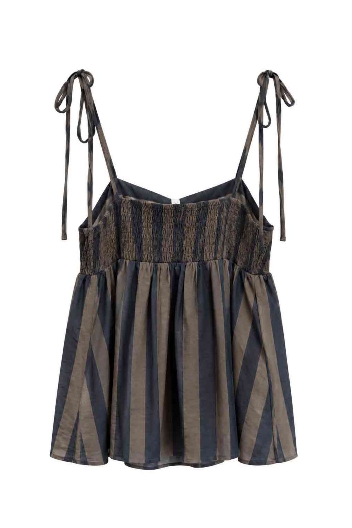 Vestido Corto De Tirantes Ajustables Con Rayas Para Mujer FBZMR22585