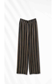 Pantalón Palazzo De Rayas Verticales Para Mujer Con Cintura Elástica FBZMR22579