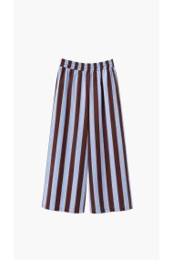 Pantalón Palazzo De Rayas Verticales Para Mujer Con Cintura Elástica FBZMR22581
