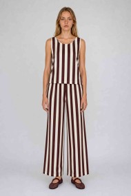 Camiseta De Tirantes Con Rayas Verticales Para Mujer FBZMR22577