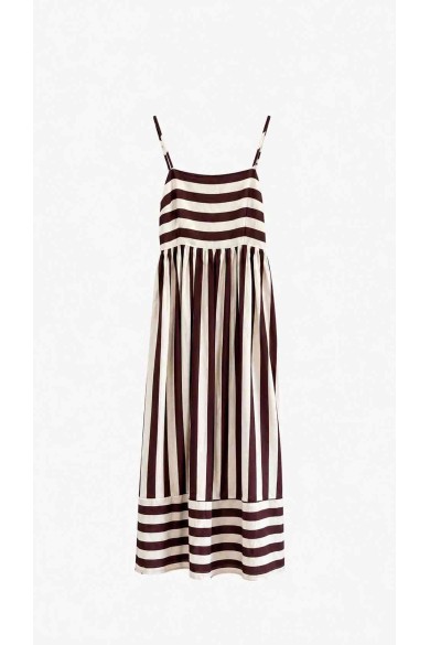 Vestido Largo De Tirantes Con Rayas Para Mujer FBZMR22589