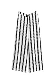Pantalón Palazzo Mujer con Estampado Geométrico de Rayas, Cintura Alta y Pierna Ancha, Estilo Casual Elegante FBZMR22610