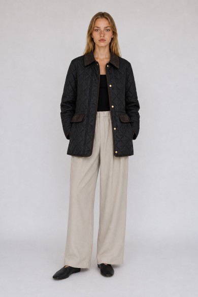 CHAQUETA ACOLCHADA CON CAPUCHA DESMONTABLE Y CUELLO DE PANA PARA MUJER MARRON OSCURO TY-M9297