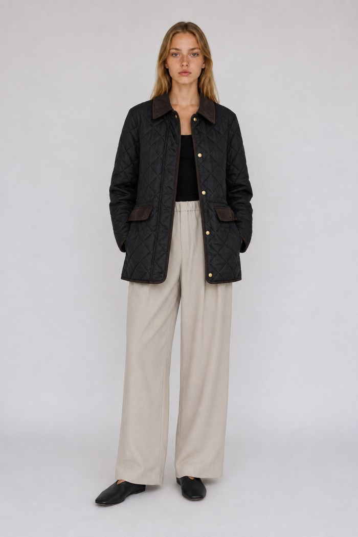 CHAQUETA ACOLCHADA CON CAPUCHA DESMONTABLE Y CUELLO DE PANA PARA MUJER MARRON OSCURO TY-M9297