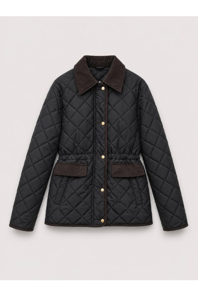 CHAQUETA ACOLCHADA CON CAPUCHA DESMONTABLE Y CUELLO DE PANA PARA MUJER MARRON OSCURO TY-M9297
