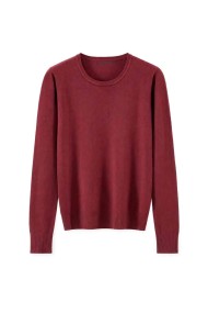 Jersey básico de punto fino para mujer con cuello redondo TB-3701