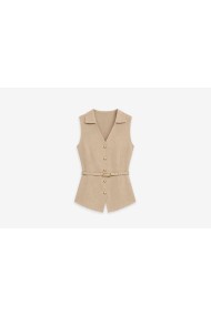 Chaleco Sastrero Sin Mangas Con Cinturón Para Mujer TB-SF8508