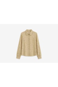 Blusa Camisera De Encaje Para Mujer, Manga Larga TB-X6370
