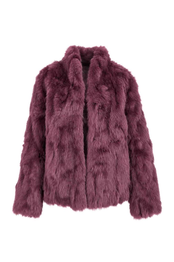 CHAQUETA PELO DE CONEJO MORADO PC-LLL5566-35