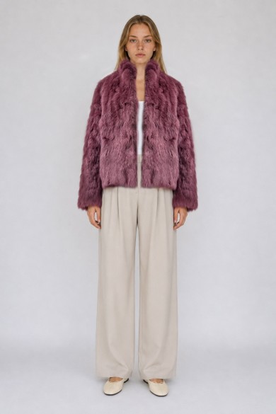 CHAQUETA PELO DE CONEJO MORADO PC-LLL5566-35