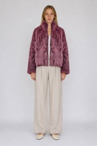 CHAQUETA PELO DE CONEJO MORADO PC-LLL5566-35