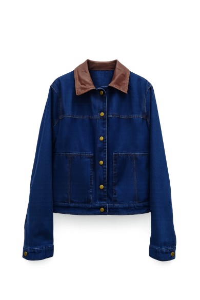 Chaqueta Vaquera Mujer Con Cuello En Contraste TY-M9532
