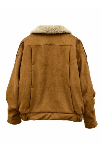 Chaqueta Mujer Efecto Ante Con Cuello Borreguito TY-M9506