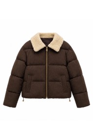 Chaqueta Acolchada Mujer Con Cuello Borreguito TY-M9507