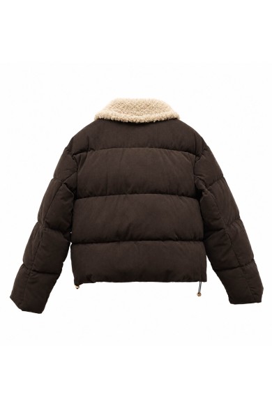 Chaqueta Acolchada Mujer Con Cuello Borreguito TY-M9507