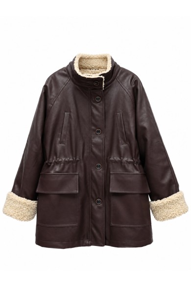 Chaqueta Mujer Polipiel Con Borreguito TY-M9330