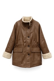 Chaqueta Mujer Polipiel Con Borreguito TY-M9330