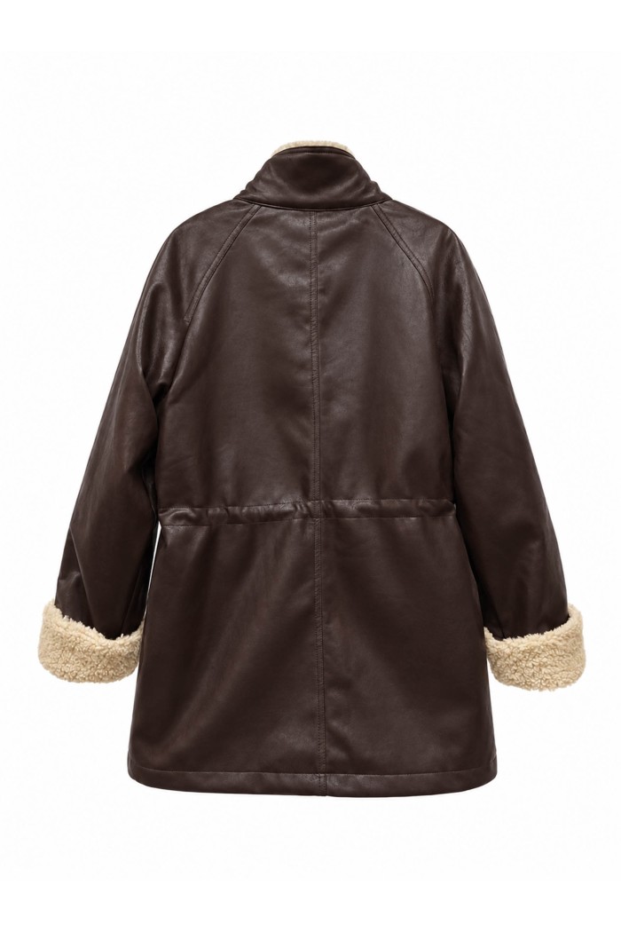Chaqueta Mujer Polipiel Con Borreguito TY-M9330