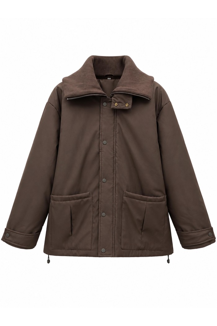 Chaqueta Acolchada Mujer Con Cuello Canalé Y Bolsillos TY-M9516