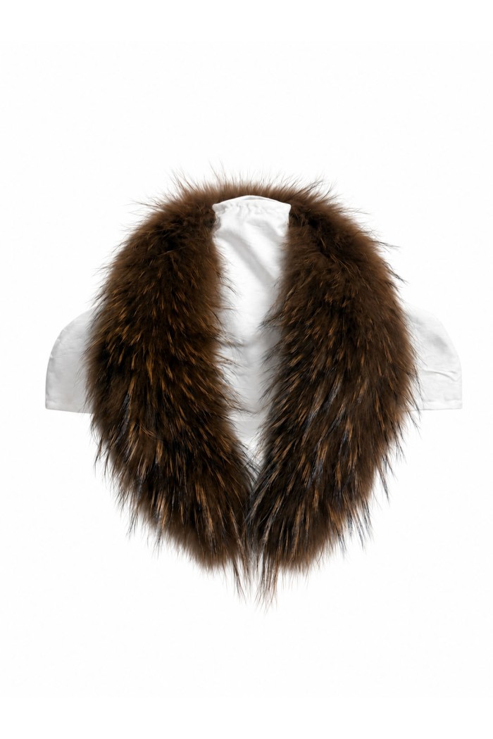 CUELLO CON PINZA PELO DE MARMOTA PC-LLL5533 COLOR MARRON