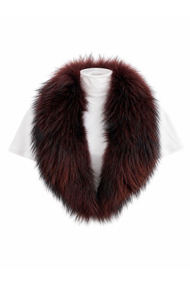 CUELLO CON PINZA PELO DE MARMOTA PC-LLL5533 COLOR GRANATE