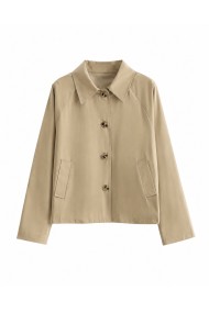 Chaqueta Corta De Mujer Con Cuello Camisero Y Botones TB-M2696