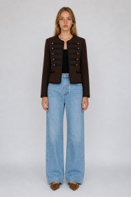 Chaqueta Corta De Mujer Estilo Militar Con Ribetes TB-M2699